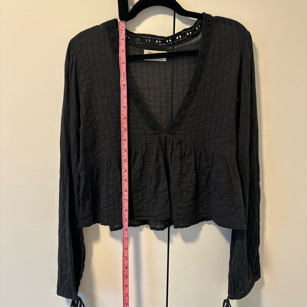 Urban Outfitters Black V-Neck Blouse